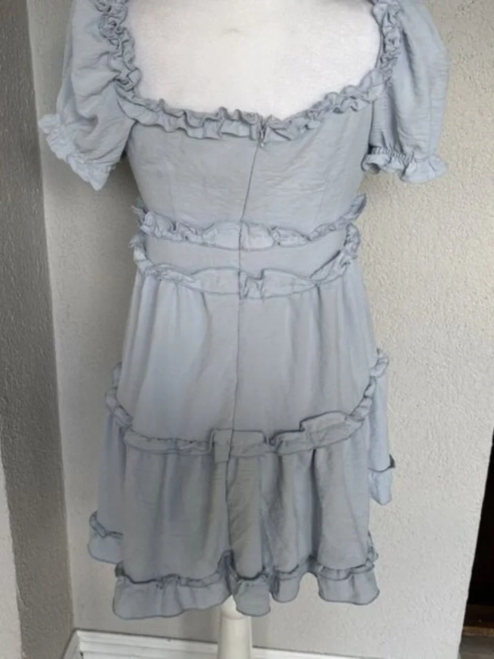 Blashe Blue Babydoll Flutter Ruffle Dress Size Small - Picture 3 of 8